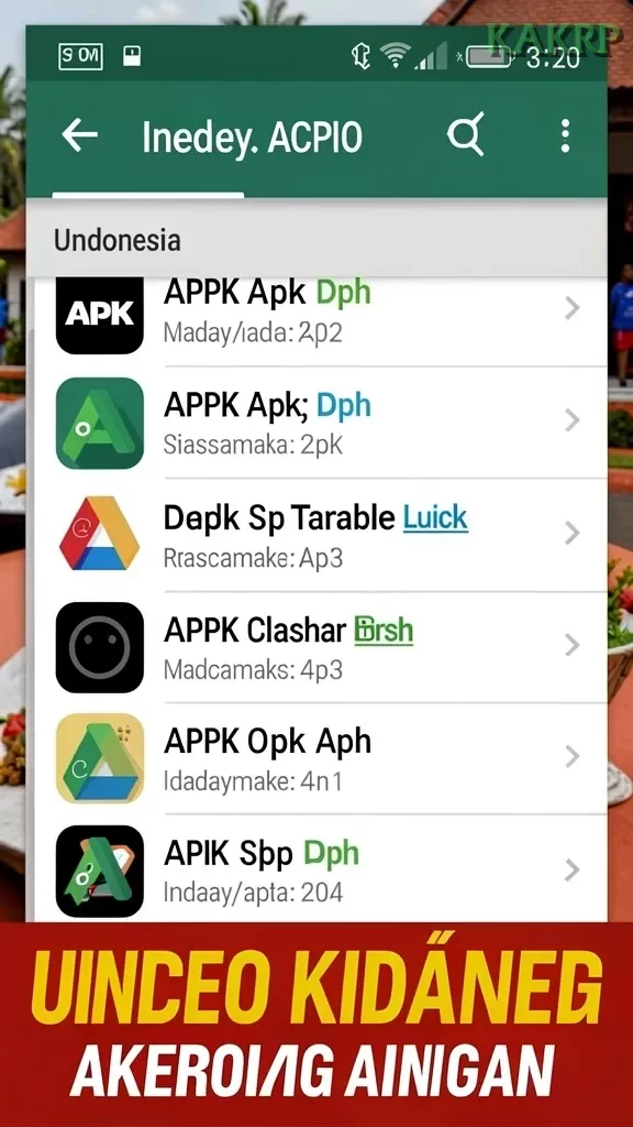 Cuplikan layar RV55 — menu navigasi
